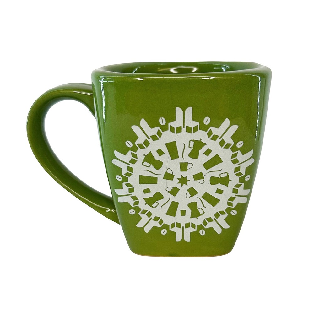 STARBUCKS Vintage‎ Ceramic Coffee Mug • green, white
